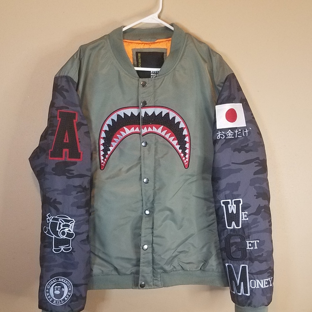 Robert Phillipe We Killed Ape Jacket Mens sz 3XL Used Olive